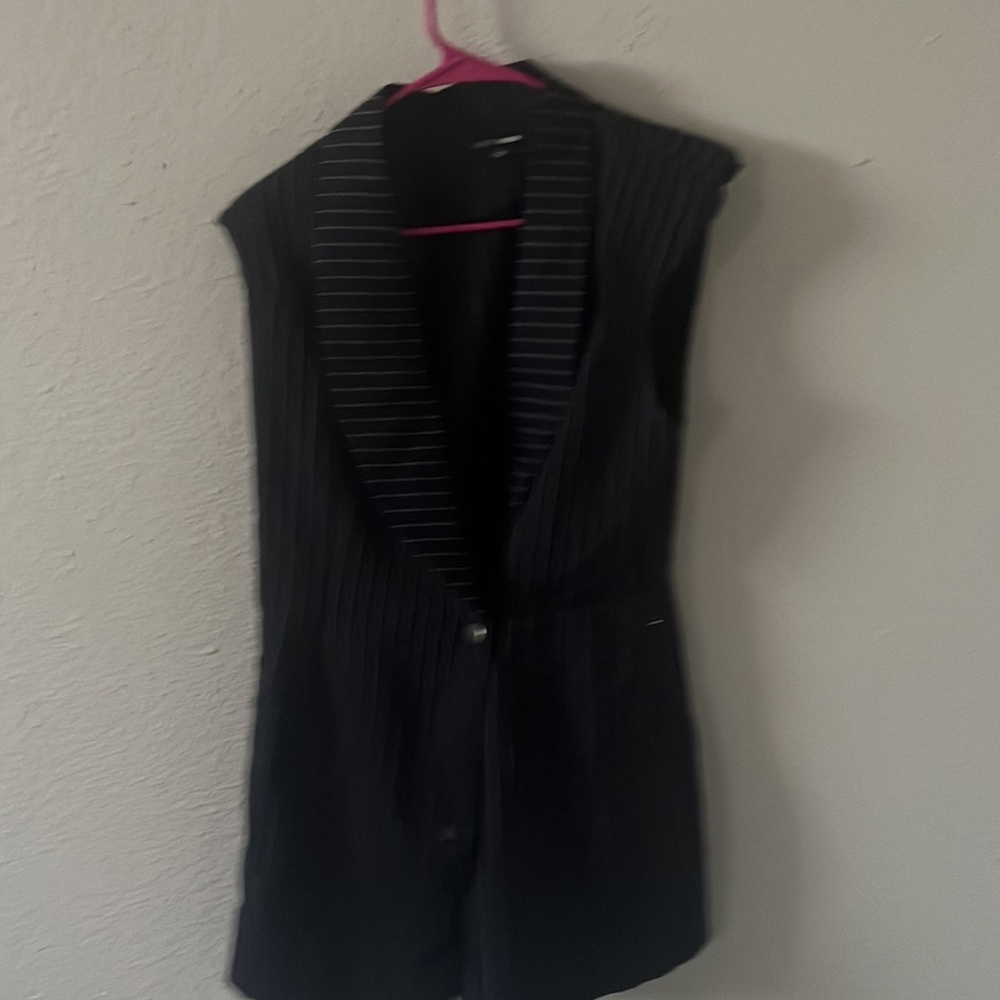 Business Hours Pinstripe Romper - Navy